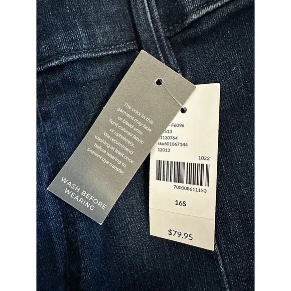 New Lane Bryant Signature Fit Wide Leg High Rise 16 S Denim Dark Blue Jeans NWT - Picture 4 of 8